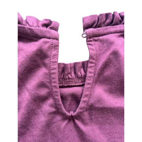 Boden Burgundy Purple Ruffle Mock Neck Puff Sleeve Top US 8 UK 12 Blouse - Picture 6 of 7